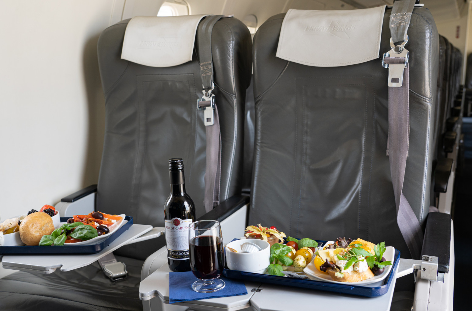 private wings offers VIP catering on board as well as sandwiches and snacks